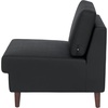 image:imageFlash Furniture Hercules Artemis Commercial Modular Middle Chair for Reception and Lobby Areas with Solid Wood Legs Black LeatherSoftBlack