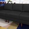 image:imageFlash Furniture Hercules Artemis Commercial Modular Middle Chair for Reception and Lobby Areas with Solid Wood Legs Black LeatherSoftBlack