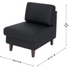 image:imageFlash Furniture Hercules Artemis Commercial Modular Middle Chair for Reception and Lobby Areas with Solid Wood Legs Black LeatherSoftBlack