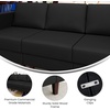 image:imageFlash Furniture Hercules Artemis Commercial Modular Middle Chair for Reception and Lobby Areas with Solid Wood Legs Black LeatherSoftBlack
