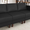 image:imageFlash Furniture Hercules Artemis Commercial Modular Middle Chair for Reception and Lobby Areas with Solid Wood Legs Black LeatherSoftBlack