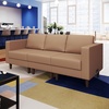 image:imageFlash Furniture Hercules Artemis Commercial Modular Middle Chair for Reception and Lobby Areas with Solid Wood Legs Black LeatherSoftCognac