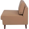 image:imageFlash Furniture Hercules Artemis Commercial Modular Middle Chair for Reception and Lobby Areas with Solid Wood Legs Black LeatherSoftCognac