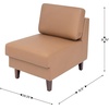 image:imageFlash Furniture Hercules Artemis Commercial Modular Middle Chair for Reception and Lobby Areas with Solid Wood Legs Black LeatherSoftCognac