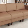 image:imageFlash Furniture Hercules Artemis Commercial Modular Middle Chair for Reception and Lobby Areas with Solid Wood Legs Black LeatherSoftCognac
