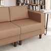 image:imageFlash Furniture Hercules Artemis Commercial Modular Right Arm Chair for Reception Areas with Solid Wood Legs 2 Outlets 1 USB and 1 USBC Ports Black LeatherSoftCognac