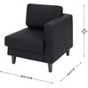 image:imageFlash Furniture Hercules Artemis Commercial Modular Right Arm Chair for Reception Areas with Solid Wood Legs 2 Outlets 1 USB and 1 USBC Ports Black LeatherSoftBlack
