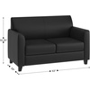 image:imageFlash Furniture Hercules Diplomat Series LeatherSoft Upholstered Loveseat Modern Small Sofa for Living Room or Office NavyBlack