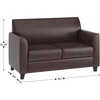 image:imageFlash Furniture Hercules Diplomat Series LeatherSoft Upholstered Loveseat Modern Small Sofa for Living Room or Office NavyBrown