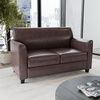 image:imageFlash Furniture Hercules Diplomat Series LeatherSoft Upholstered Loveseat Modern Small Sofa for Living Room or Office NavyBrown