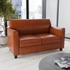 image:imageFlash Furniture Hercules Diplomat Series LeatherSoft Upholstered Loveseat Modern Small Sofa for Living Room or Office NavyCognac