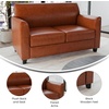 image:imageFlash Furniture Hercules Diplomat Series LeatherSoft Upholstered Loveseat Modern Small Sofa for Living Room or Office NavyCognac