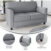 image:imageFlash Furniture Hercules Diplomat Series LeatherSoft Upholstered Loveseat Modern Small Sofa for Living Room or Office NavyGrey
