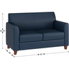 image:imageFlash Furniture Hercules Diplomat Series LeatherSoft Upholstered Loveseat Modern Small Sofa for Living Room or Office NavyNavy