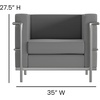 image:imageFlash Furniture Hercules Regal Series Contemporary Gray LeatherSoft Chair with Encasing FrameGrey