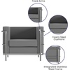 image:imageFlash Furniture Hercules Regal Series Contemporary Gray LeatherSoft Chair with Encasing FrameGrey