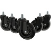 image:imageFlash Furniture Hercules Series 247 Intensive Use Big amp Tall 500 lb Rated Black amp Waylon Set of 5 Transparent Polyurethane Replacement Wheels for Gaming Business and Home Off