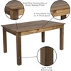 image:imageFlash Furniture Hercules Series 60 x 38 Rectangular Rustic Solid Pine Restaurant Table Antique Farmhouse Dining Table for Kitchens and RestaurantsAntique Rustic
