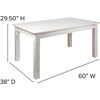 image:imageFlash Furniture Hercules Series 60 x 38 Rectangular Rustic Solid Pine Restaurant Table Antique Farmhouse Dining Table for Kitchens and RestaurantsAntique Rustic White