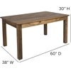 image:imageFlash Furniture Hercules Series 60 x 38 Rectangular Rustic Solid Pine Restaurant Table Antique Farmhouse Dining Table for Kitchens and RestaurantsAntique Rustic