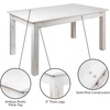 image:imageFlash Furniture Hercules Series 60 x 38 Rectangular Rustic Solid Pine Restaurant Table Antique Farmhouse Dining Table for Kitchens and RestaurantsAntique Rustic White