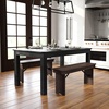 image:imageFlash Furniture Hercules Series 60 x 38 Rectangular Rustic Solid Pine Restaurant Table Antique Farmhouse Dining Table for Kitchens and RestaurantsBlack Wash