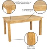 image:imageFlash Furniture Hercules Series 60 x 38 Rectangular Rustic Solid Pine Restaurant Table Antique Farmhouse Dining Table for Kitchens and RestaurantsLight Natural