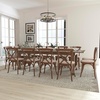image:imageFlash Furniture Hercules Series 9 x 40 Antique Rustic Folding Farm Table Set with 12 Cross Back Chairs and Cushions