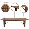 image:imageFlash Furniture Hercules Series 9 x 40 Rustic Solid Pine Folding Dining Table Rectangular Antique Farmhouse Dining and Event Extension Table