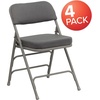 image:imageFlash Furniture Hercules Series Metal Folding Chairs with Padded Seats  Set of 4 Gray Metal Folding Chairs amp Elon 285Foot Square Granite White Plastic Folding TableGray FabricGray Frame