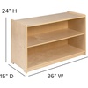 image:imageFlash Furniture Hercules Wooden 5Section School Coat Locker with Bench Cubbies and Storage Hooks Preschool Cubby Organizer 48H x 48L Natural24H x 36L  2 Shelves