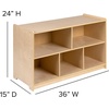 image:imageFlash Furniture Hercules Wooden 5Section School Coat Locker with Bench Cubbies and Storage Hooks Preschool Cubby Organizer 48H x 48L Natural24H x 36L  5 Cubbies