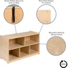 image:imageFlash Furniture Hercules Wooden 5Section School Coat Locker with Bench Cubbies and Storage Hooks Preschool Cubby Organizer 48H x 48L Natural24H x 36L  5 Cubbies