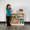 image:imageFlash Furniture Hercules Wooden 5Section School Coat Locker with Bench Cubbies and Storage Hooks Preschool Cubby Organizer 48H x 48L Natural24H x 36L  5 Cubbies