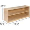 image:imageFlash Furniture Hercules Wooden 5Section School Coat Locker with Bench Cubbies and Storage Hooks Preschool Cubby Organizer 48H x 48L Natural24H x 48L  2 Shelves