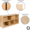 image:imageFlash Furniture Hercules Wooden 5Section School Coat Locker with Bench Cubbies and Storage Hooks Preschool Cubby Organizer 48H x 48L Natural30H x 48L  5 Cubbies
