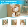 image:imageFlash Furniture Hercules Wooden 5Section School Coat Locker with Bench Cubbies and Storage Hooks Preschool Cubby Organizer 48H x 48L Natural315H  3 Shelves