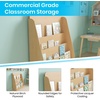 image:imageFlash Furniture Hercules Wooden 5Section School Coat Locker with Bench Cubbies and Storage Hooks Preschool Cubby Organizer 48H x 48L Natural31H  4 Shelves