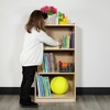 image:imageFlash Furniture Hercules Wooden 5Section School Coat Locker with Bench Cubbies and Storage Hooks Preschool Cubby Organizer 48H x 48L Natural36H  3 Shelves