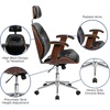 image:imageFlash Furniture High Back Black LeatherSoft Executive Ergonomic Wood Swivel Office Chair with Arms