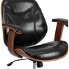 image:imageFlash Furniture High Back Black LeatherSoft Executive Ergonomic Wood Swivel Office Chair with Arms