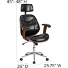 image:imageFlash Furniture High Back Black LeatherSoft Executive Ergonomic Wood Swivel Office Chair with Arms