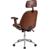 image:imageFlash Furniture High Back Black LeatherSoft Executive Ergonomic Wood Swivel Office Chair with Arms