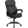image:imageFlash Furniture High Back Black LeatherSoft Executive Swivel Ergonomic Office Chair with Lumbar Support Knob with Arms 48 x 28 x 29