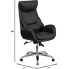 image:imageFlash Furniture High Back Black LeatherSoft Executive Swivel Office Chair with Lumbar Pillow and Arms