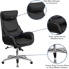image:imageFlash Furniture High Back Black LeatherSoft Executive Swivel Office Chair with Lumbar Pillow and Arms
