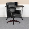 image:imageFlash Furniture High Back Pillow Back Burgundy LeatherSoft Executive Swivel Office Chair with ArmsBlack