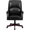 image:imageFlash Furniture High Back Pillow Back Burgundy LeatherSoft Executive Swivel Office Chair with ArmsBlack