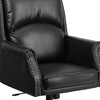 image:imageFlash Furniture High Back Pillow Back Burgundy LeatherSoft Executive Swivel Office Chair with ArmsBlack