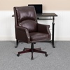 image:imageFlash Furniture High Back Pillow Back Burgundy LeatherSoft Executive Swivel Office Chair with ArmsBrown